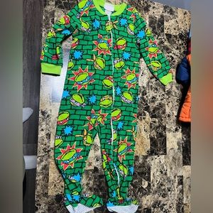 Nickelodeon Kids Vintage Ninja Turtles Zip-Up Onesie (Size 3T)